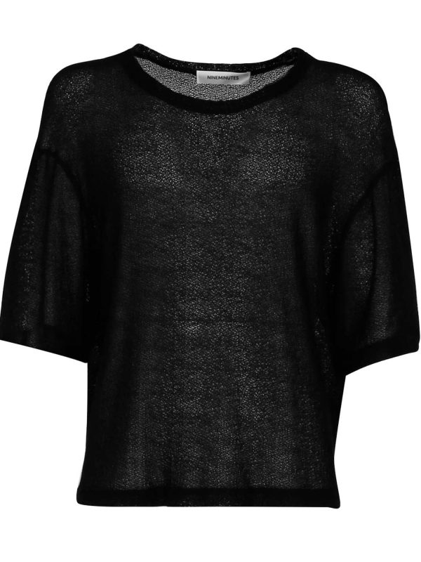 <b>NINEMINUTES</b><br/>WOMAN CLUB CROP CROCHET BLACK